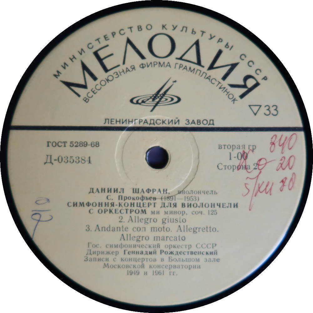 Etiqueta del disco